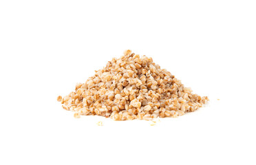 Boiled Buckwheat Pile Isolated, Cooked Buck Wheat Grains, Porridge Heap, Cook Buckwheat