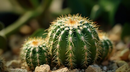 Golden Spined Cactus Close-up