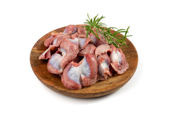 Poultry Offal Isolated, Raw Chicken Stomach, Poultry Giblets, Fresh Turkey Stomach, Chicken Gizzard