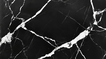 Elegant black marble surface with striking white veins