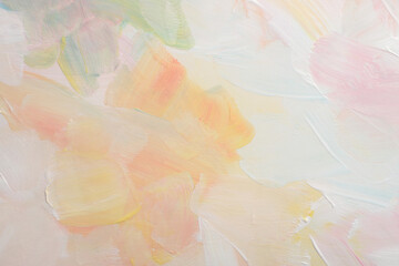 Art Oil, Acrylic smear brush stroke painting blot wall. Abstract texture yellow pink, beige, white...