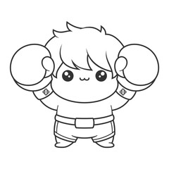 Children become great boxers, for coloring