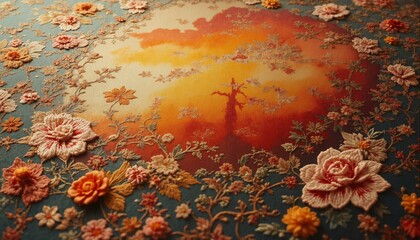 embroidered flowers on fabric