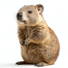 Fototapeta premium Charming Wombat Portrait: Cute Brown Furry Mammal