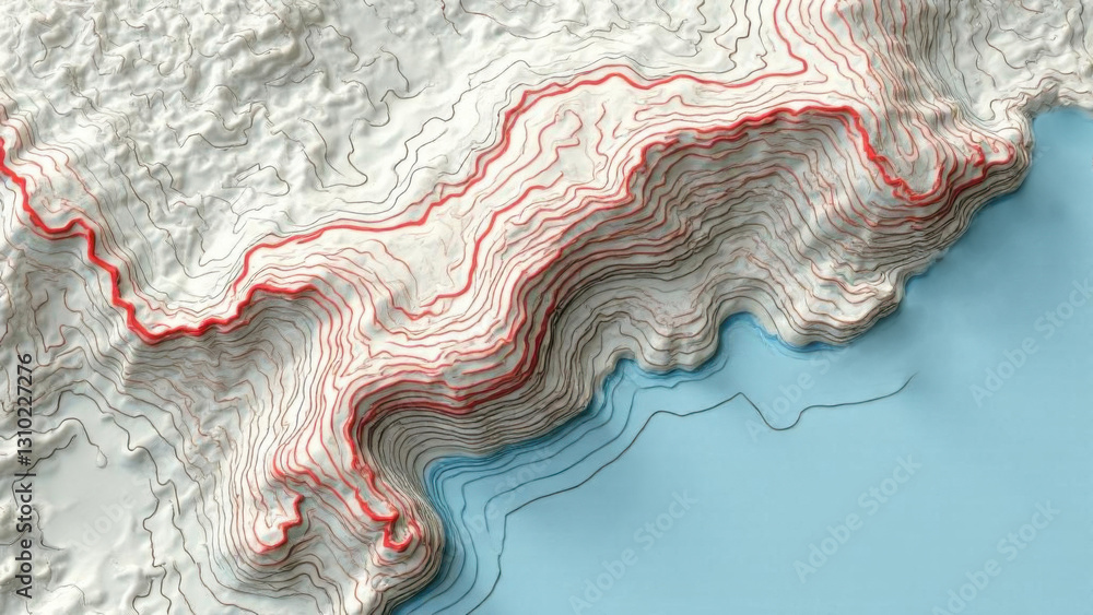 Poster topographic line contour map background, geographic grid map