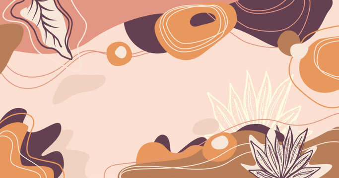 Minimalist abstract nature art shapes background