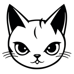 Kawaii Cat Face – Bold and Mischievous Charm