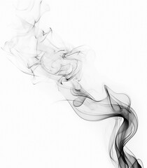 Fototapeta premium black smoke or fog isolated on white background. 