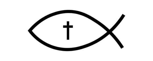 Christian Symbol Fish Icon Vector