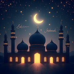 Moonlit Eid A Night of Serenity and Splendor.