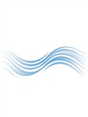 Calm wavy blue line abstract design conveying tranquility in minimalist style suitable for various creative projects