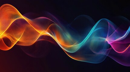 Fototapeta premium Vibrant Abstract Rainbow Curves: Dynamic Colorful Lines in Modern Digital Art