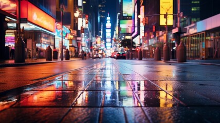 background of NYC street bokeh effect with vibrant colors highly detailed 