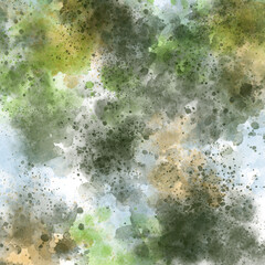 Watercolor stains, marble, bleeding paints, alcohol ink. On a transparent background. 