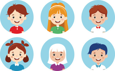 set of funny cartoon people