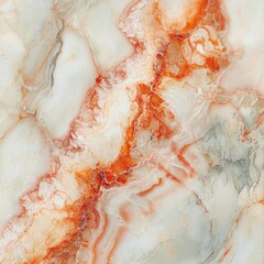 Abstract orange and white marble texture.