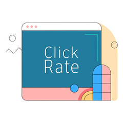 Naklejka premium Click rate icon illustrating digital marketing success concept