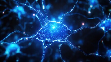 Neural AI Processor Glowing with Digital Intelligence