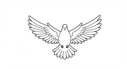 Obraz premium Minimalist Symmetrical Dove Tattoo Design