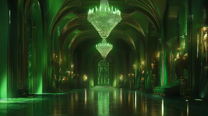 Emerald city design concept. resplendent. illustration. Resplendent - Palace. Illustration