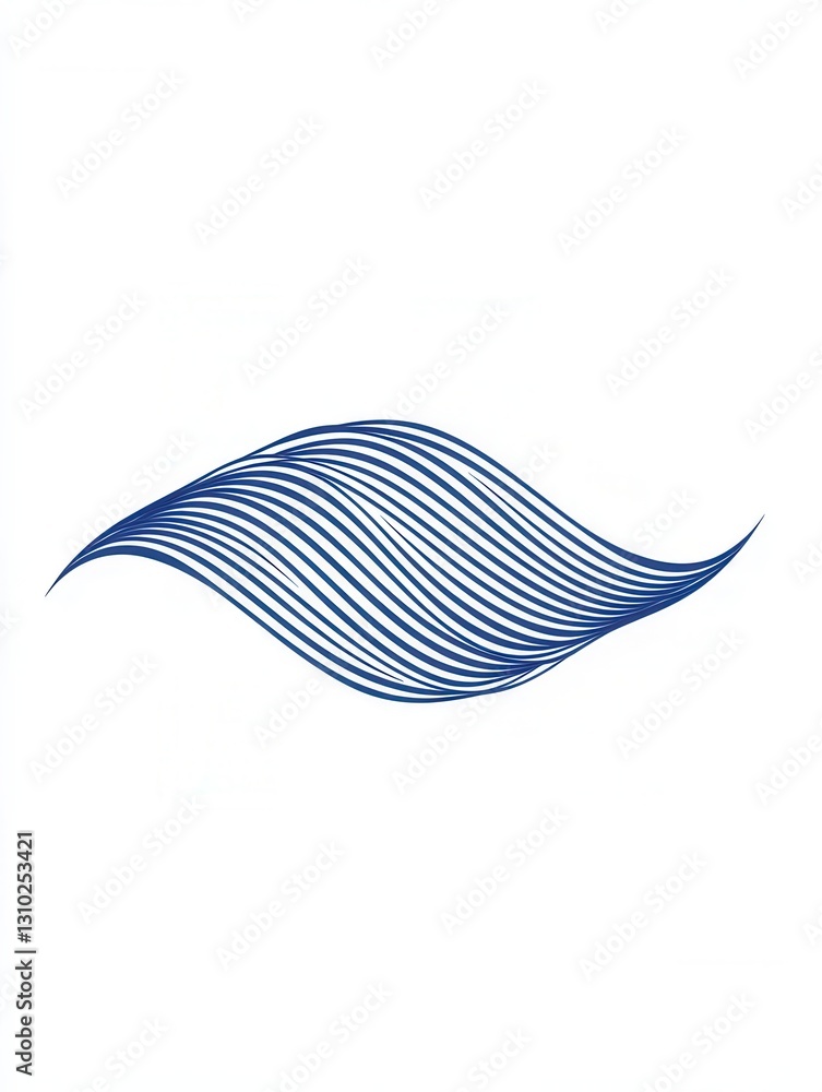 Aufkleber calm blue wavy line icon conveying tranquility in a minimalist design focusing on abstract simplicit