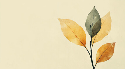 Autumn Leaves on Cream
