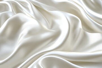 Obraz premium Luxurious White Silk Fabric Background with Soft Folds and Subtle Texture