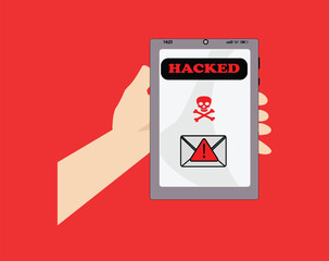hacking phone, vector
