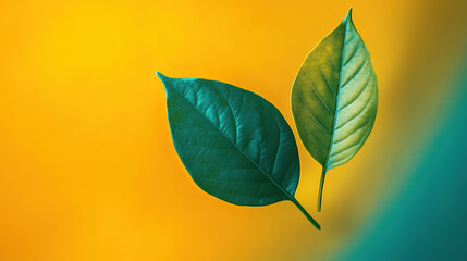 Vibrant Leaves on Colorful Background