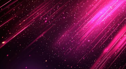 Obraz premium Abstract pink and purple light streaks with sparkles.