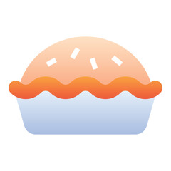 Gradient color icon, illustration for Pie cake, pancake, dessert.