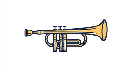 Obraz premium Trumpet Icon with a Simple, Thin Outline