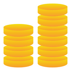 Gradient color icon, illustration for Money, stock, coins.