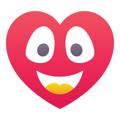 Gradient color icon, illustration for Heart emoji, smiley, happy.