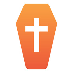 Obraz premium Gradient color icon, illustration for Coffin, cemetery, death.