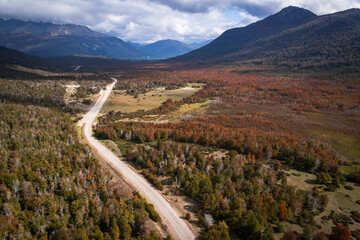 Beautiful route 40 in Argentina escorting the Andes mountains in autmn