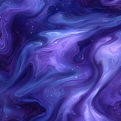 Obraz premium Abstract purple and blue liquid swirls with glitter.