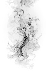black smoke or fog isolated on white background.	