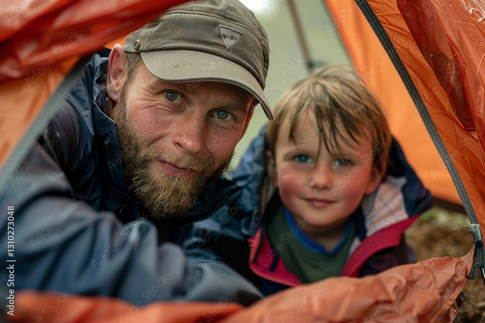 Poster peacefulness and serenity of nature and camping created with generative ai