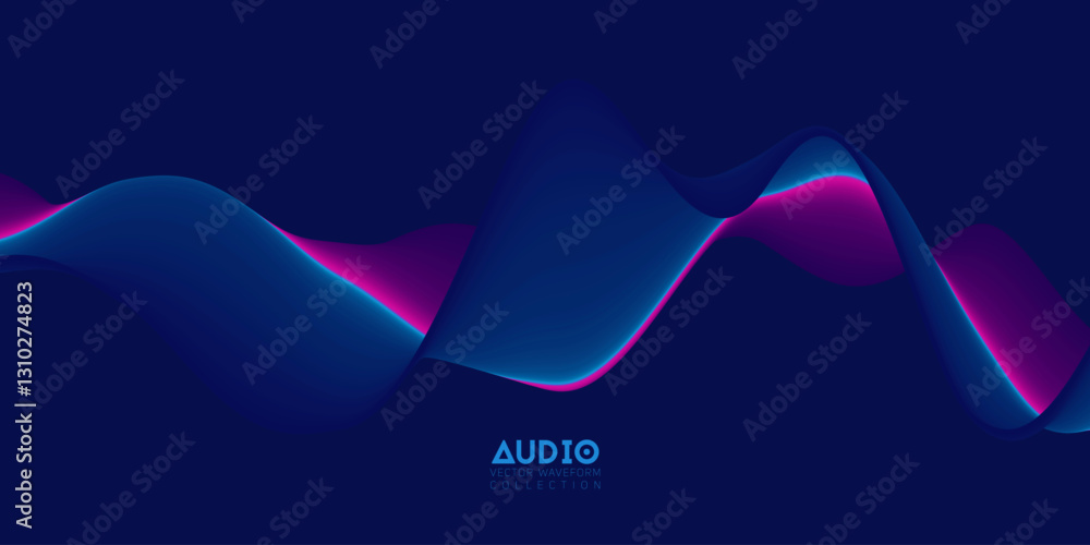 Poster gradient sound wave abstract background. colorful flow of music wave. vector vibrant fluid splash.