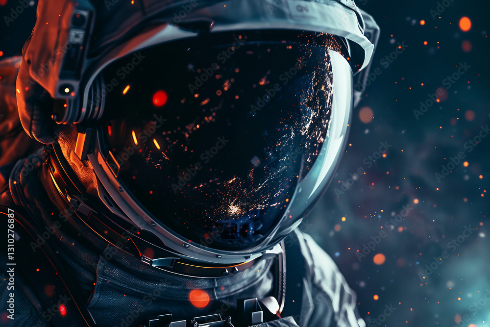 Poster astronaut in a spacesuit made generative ai technology