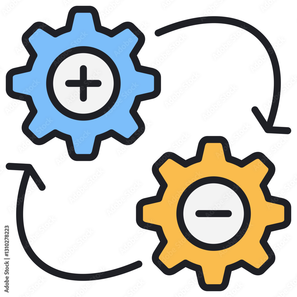 Poster change management lineal color icon