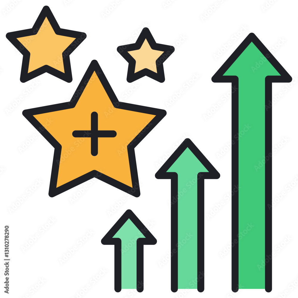 Poster skill development lineal color icon