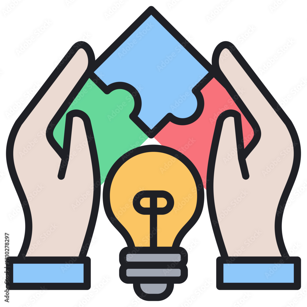 Poster learning lineal color icon