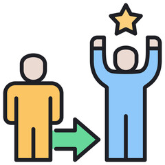 Succession Planning Lineal Color Icon