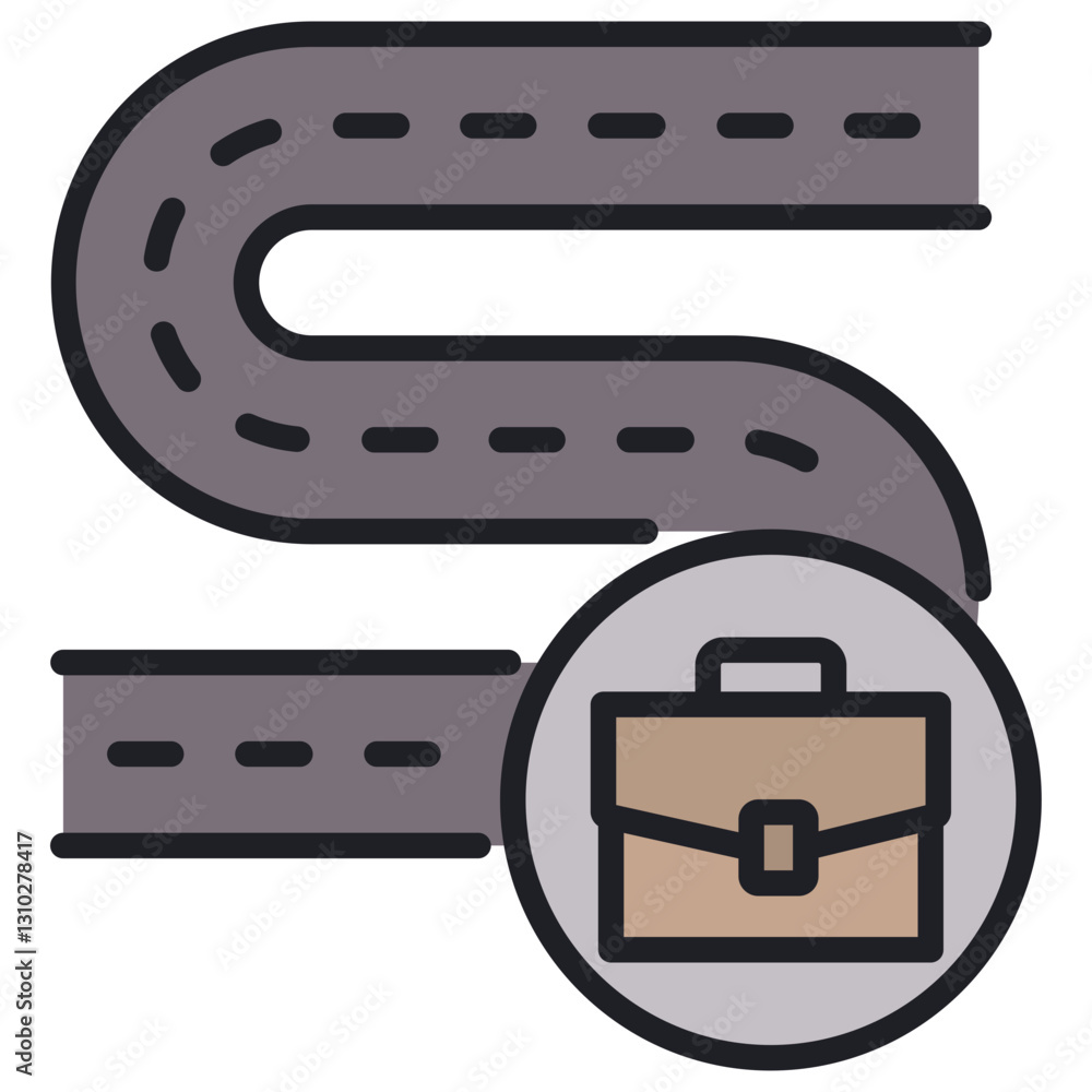 Poster career path lineal color icon