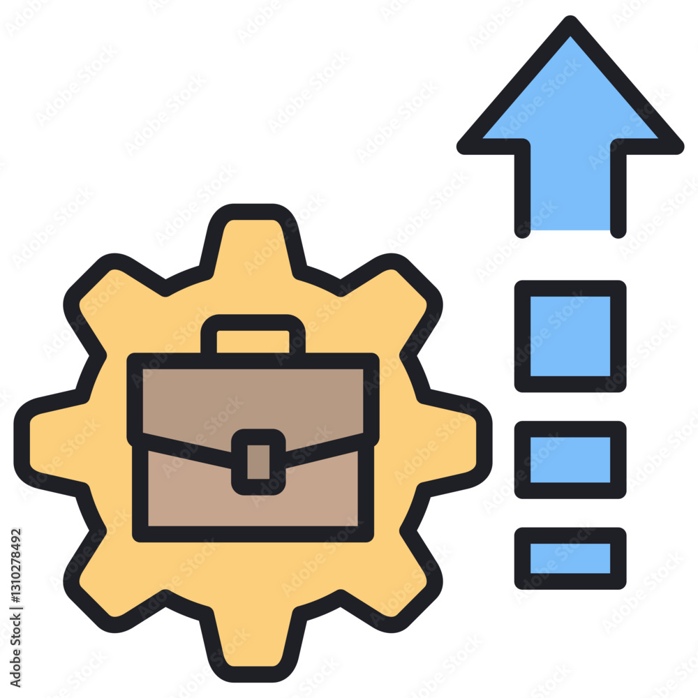 Poster development lineal color icon