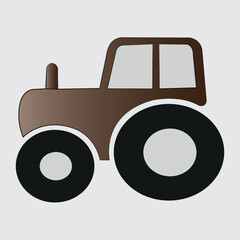 Bright cartoon tractor with a detailed design on a white background