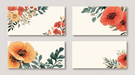 Floral graphic design banners