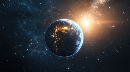 Earthrise, Celestial Sunrise over Our Planet